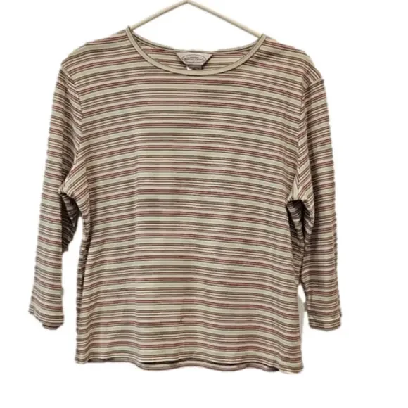 NORTHERN REFLECTIONS Top L/S Stripped Scoop Neck Women's XL - Picture 1 of 11